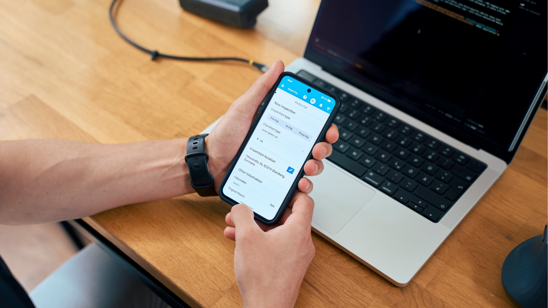 Radu reviewing an in-progress inspection flow in the Drive app.